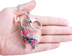 img 2 attached to Luckeyui Multicolor Elephant Keychain Keyring