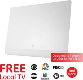 img 1 attached to 📺 GE Pro Flat Indoor TV Антенна: USB Питание, Стройный Дизайн, Дальний Диапазон и Прием Сигнала Высокой Четкости, 4K 1080P VHF UHF, с Усилителем и Бустером Сигнала - Белая 33698