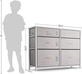 img 2 attached to 🛏️ CubiCubi Bedroom Dresser, 6 Drawer Tall Wide Storage Organizer for Bedroom Hallway, Sturdy Steel Frame with Wood Top, Light Grey - Enhanced SEO