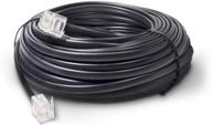 📞 100ft phone line cord - modular telephone extension cable - 2 conductor (2-pin, 1-line) - perfect for fax, aio, and other machines - black logo