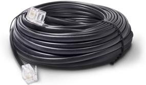 img 4 attached to 📞 100ft Phone Line Cord - Modular Telephone Extension Cable - 2 Conductor (2-pin, 1-line) - Perfect for FAX, AIO, and Other Machines - Black