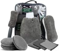 🚗 complete 9-piece car cleaning kit: microfiber wash mitt, towels, wax applicator, wheel brush & sponge - ideal automotive cleaning tools logo