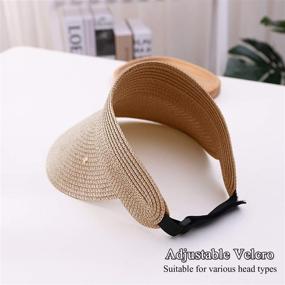 img 3 attached to Beach Foldable Visors Straw Summer Outdoor Recreation for Outdoor Clothing