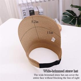 img 1 attached to Beach Foldable Visors Straw Summer Outdoor Recreation for Outdoor Clothing