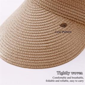 img 2 attached to Beach Foldable Visors Straw Summer Outdoor Recreation for Outdoor Clothing