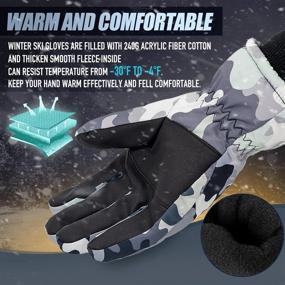 img 2 attached to 🧤 Winter Snow Gloves for Men Women, Outdoor Ski Gloves Waterproof & Windproof with Touchscreen Technology - Ideal Cold Weather Gloves