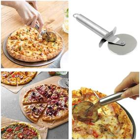 img 1 attached to 🍕 Ultimate Pizza Peel Set: 10 Inch Stainless Steel Spatula Paddle, Wood Handle, Easy Storage (Includes Pizza Cutter Wheel & Shovel)