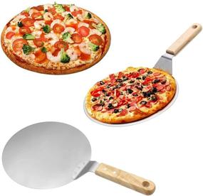 img 3 attached to 🍕 Ultimate Pizza Peel Set: 10 Inch Stainless Steel Spatula Paddle, Wood Handle, Easy Storage (Includes Pizza Cutter Wheel & Shovel)