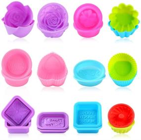 img 4 attached to 🌸 Sntieecr 24 Pieces: Flower Shaped Silicone Soap Molds Set for DIY Homemade Craft Soap - 12 Unique Shapes Included