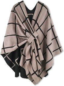 img 4 attached to 🍂 Moss Rose Women's Shawl Wrap Poncho Ruana Cape Open Front Sweater Cardigan: The Perfect Fall Kimono for Winter Holidays