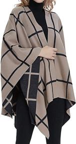 img 1 attached to 🍂 Moss Rose Women's Shawl Wrap Poncho Ruana Cape Open Front Sweater Cardigan: The Perfect Fall Kimono for Winter Holidays