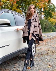 img 2 attached to 🍂 Moss Rose Women's Shawl Wrap Poncho Ruana Cape Open Front Sweater Cardigan: The Perfect Fall Kimono for Winter Holidays