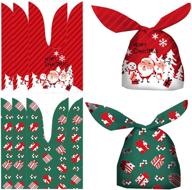 🎁 100 pcs christmas candy bag: festive treat bags for christmas parties & weddings (assorted prints) logo