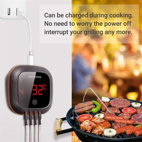 img 3 attached to 🔥 Inkbird Bluetooth Grill BBQ Meat Thermometer with 4 Probes: Digital Wireless Timer & Alarm for 150 ft Barbecue Cooking in Smokers, Ovens, and Drums