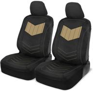 🚗 motor trend super sport beige faux leather car seat covers for front seats – two-tone modern design, easy installation – universal fit accessories for car, truck, suv, and van logo
