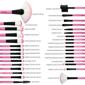 img 3 attached to 💄 Enhance Your Beauty Routine with Yuwaku Pink Makeup Brush Set – 32pcs Premium Synthetic Brushes, Kabuki Foundation Brush, Blending Face Powder, Blush, Concealers, Eye Shadows – All-in-One Cosmetic Brushes Kit with Stylish Nylon Bag