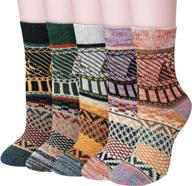 🧦 cozy vintage cotton knit women's winter socks - 5 pairs for casual comfort логотип