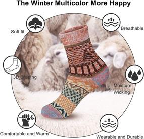 img 1 attached to 🧦 Cozy Vintage Cotton Knit Women's Winter Socks - 5 Pairs for Casual Comfort