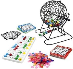 img 4 attached to 🎱 Ultimate Jumbo Bingo Set - 9-Inch Metal Cage, Calling Board, 75 Colored Balls, 500 Bingo Chips, & 100 Bingo Cards for Large Group Games, Game Night, Bingo Hall & Holiday Activities