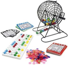 img 2 attached to 🎱 Ultimate Jumbo Bingo Set - 9-Inch Metal Cage, Calling Board, 75 Colored Balls, 500 Bingo Chips, & 100 Bingo Cards for Large Group Games, Game Night, Bingo Hall & Holiday Activities