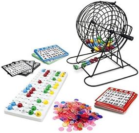 img 3 attached to 🎱 Ultimate Jumbo Bingo Set - 9-Inch Metal Cage, Calling Board, 75 Colored Balls, 500 Bingo Chips, & 100 Bingo Cards for Large Group Games, Game Night, Bingo Hall & Holiday Activities