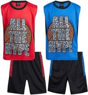 👕 4-piece performance tank top short set for boys by mad game logo