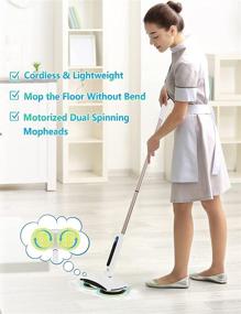 img 3 attached to 🧹 Effortlessly Clean Multiple Surfaces with GOBOT Electric Mop - Dual Spin Mopheads, Battery Display, LED Floodlight, Lightweight, Microfiber & Scouring Pads: Perfect for Laminate/Hardwood Floors, Windows, and Tiles