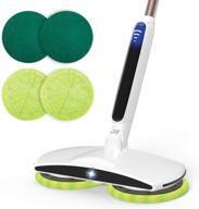 🧹 effortlessly clean multiple surfaces with gobot electric mop - dual spin mopheads, battery display, led floodlight, lightweight, microfiber & scouring pads: perfect for laminate/hardwood floors, windows, and tiles logo