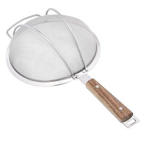 img 2 attached to 🔍 Stainless Steel Double Fine Mesh Strainer with Acacia Handle, 9.75 Inch - AmazonCommercial