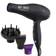 💨 1875w tourmaline + ionic lightweight and quiet turbo hair dryer by hot tools professional, black (model 1043) logo