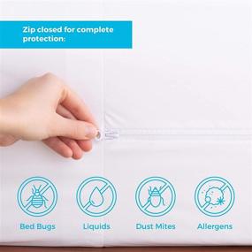 img 2 attached to 🐛 LinenSpa Ultimate Waterproof Bed Bug Proof Encasement Protector - Effectively Repels Liquids, Bed Bugs, Dust Mites, and Allergens