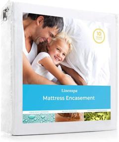 img 4 attached to 🐛 LinenSpa Ultimate Waterproof Bed Bug Proof Encasement Protector - Effectively Repels Liquids, Bed Bugs, Dust Mites, and Allergens