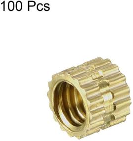 img 1 attached to 🔩 100-Pack of M4 x 4mm (L) x 5mm (OD) Female Thread Brass Embedment Nuts with Knurled Texture