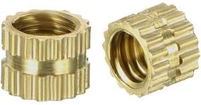 img 3 attached to 🔩 100-Pack of M4 x 4mm (L) x 5mm (OD) Female Thread Brass Embedment Nuts with Knurled Texture