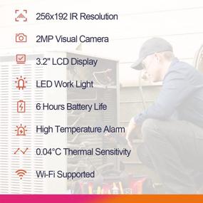 img 3 attached to 📷 Hikmicro B20 256 x 192 IR Resolution Thermal Camera with 2MP Visual Camera and WiFi, 25 Hz Refresh Rate, 3.2&#34; LCD, Full Screen Measurement Thermal Imaging Camera, IP54, -4~1022°F Range