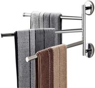 🔧 ohiyo swivel towel bar: space-saving 3-arm towel holder for bathroom, kitchen, and home – rustproof aluminum wall-mounted rack with folding design – silver logo