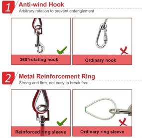 img 2 attached to AMOFY 100ft Dog Tie Out Cable Galvanized Steel Wire Rope with PVC Coating for Large Dogs up to 396 Pounds, Sceptre Red