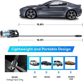 img 1 attached to 🚗 Baucatlan Car Vacuum Cleaner 16.4 Ft Corded | 12V/150W/7500PA | Portable Vacuum Kit for Automotive Deep Cleaning | Three-Layer HEPA Filter Included