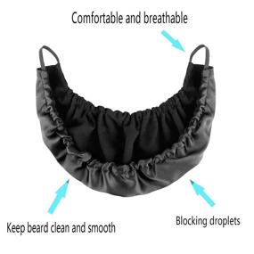 img 2 attached to 🧔 3-Piece Silk Beard Bandanas for Men - Double Layer Adjustable Facial Beard Apron Caps Guard - Bedtime Bib, Rag Beard Cover - Beard Gains, Black