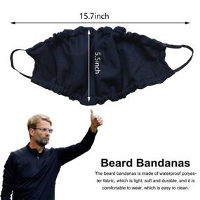 img 3 attached to 🧔 3-Piece Silk Beard Bandanas for Men - Double Layer Adjustable Facial Beard Apron Caps Guard - Bedtime Bib, Rag Beard Cover - Beard Gains, Black