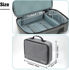 img 2 attached to Gray Portable Carrying Handbag for UWJXU Projector Case Travel Bag, Fits up to 11.8 x 7.9 x 3.5 inches