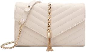 img 4 attached to YXBQueen Quilted Shoulder Leather Handbags Women's Handbags & Wallets