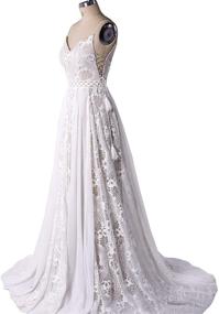 img 2 attached to 👰 Exquisite Bohemian Wedding Dresses: Spaghetti Strap Lace Bridal Gowns with Adjustable Drawstring