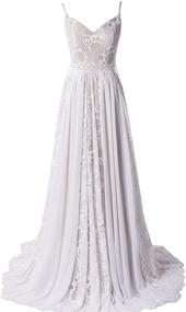 img 3 attached to 👰 Exquisite Bohemian Wedding Dresses: Spaghetti Strap Lace Bridal Gowns with Adjustable Drawstring