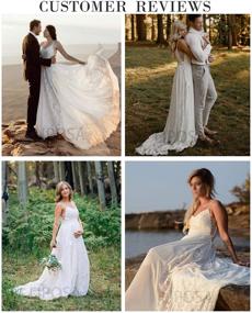 img 1 attached to 👰 Exquisite Bohemian Wedding Dresses: Spaghetti Strap Lace Bridal Gowns with Adjustable Drawstring