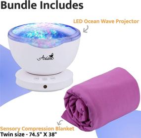 img 3 attached to 🧩 Autism Sensory Toy Bundle: Wave Light Projector with Purple Compression Sensory Blanket - Includes 7 Sensory Lights, 6 Relaxing Sounds, and AUX Cable - LED Color Stimulation for Autism Gifts