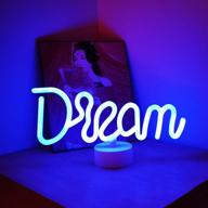 🌈 dream shaped neon light led neon signs table lamp art decor with base for kids' room, bar, wedding party decorations логотип