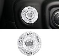 🚙 jeep wrangler jl gladiator jt car bling accessories 2021 2020 2019 2018: carfib ignition button ring start stop decals caps covers for men women - zinc alloy rhinestone silver (2 pack) logo