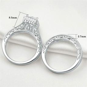 img 2 attached to 💍 Engagement Wedding Sterling Princess Jewelry for Women by Newshe