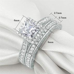 img 3 attached to 💍 Engagement Wedding Sterling Princess Jewelry for Women by Newshe